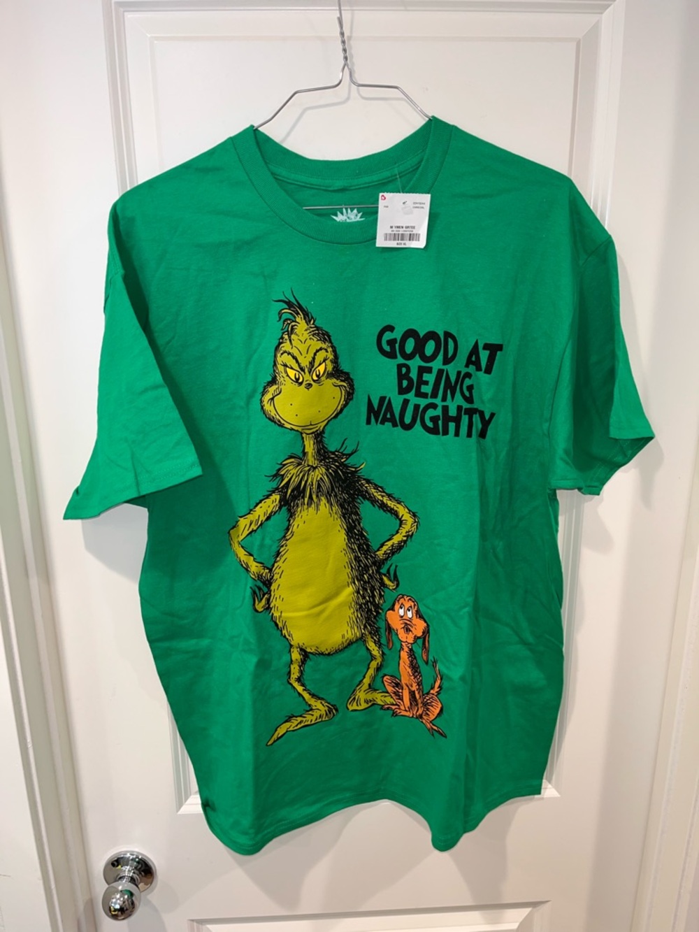New The Grinch Max T Shirt XL The Grinch Seuss GOOD AT BEING NAUGHTY green